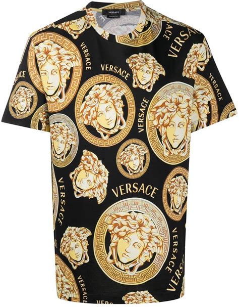 women versace medusa print t-shirt|Versace Medusa shirt men's uk.